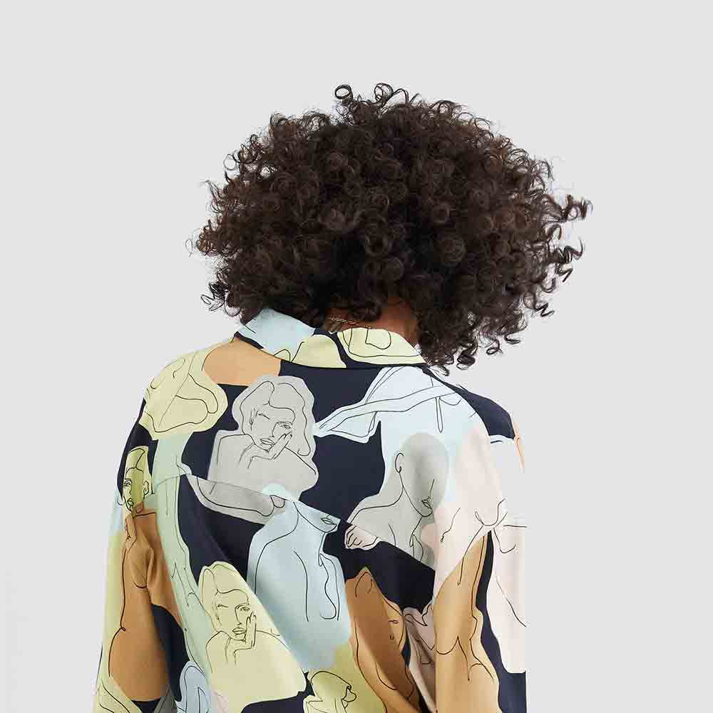 Abstract Print Cotton Blouse – Image 3